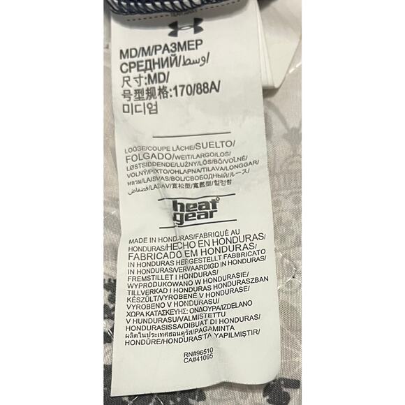 UNDER ARMOUR TEK GEAR LOOSE SHORT SLV T-SHIRT, WOMENS, M, BLUE/WHITE, VICTORY - Picture 12 of 12